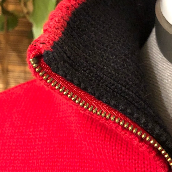 Ralph Lauren 1/4 Zip Red sweater, with embroidered Crest. Sz Medium Men (Unisex) - Picture 4 of 6